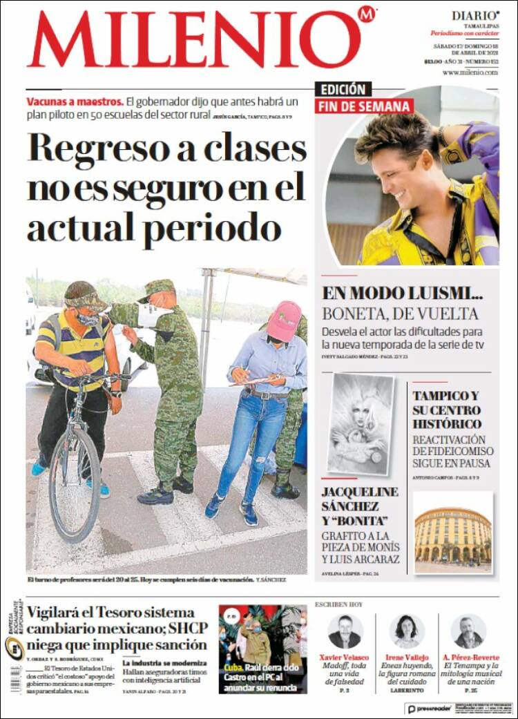 Portada de Milenio - Tamaulipas (México)