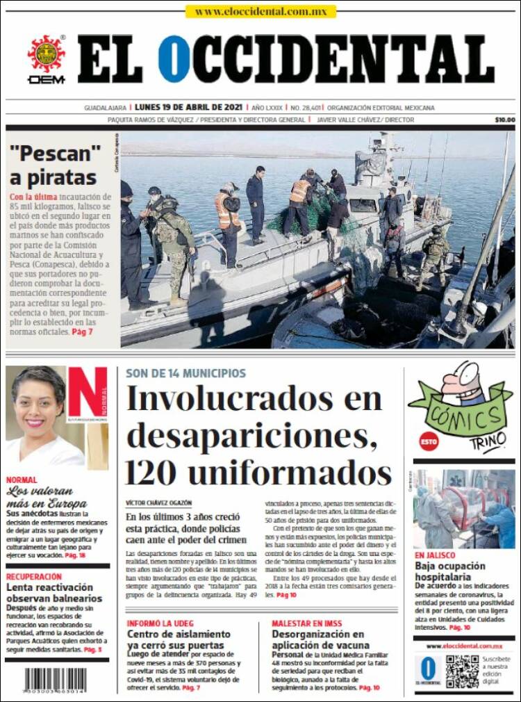 Portada de El Occidental (México)