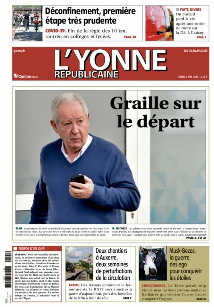 Portada de L'Yonne-Républicaine (Francia)