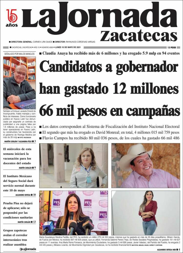 Portada de Jornada de Zacatecas (México)