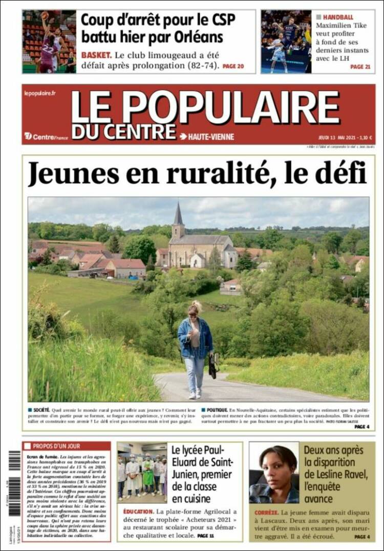 Portada de Le Populaire du Centre (Francia)