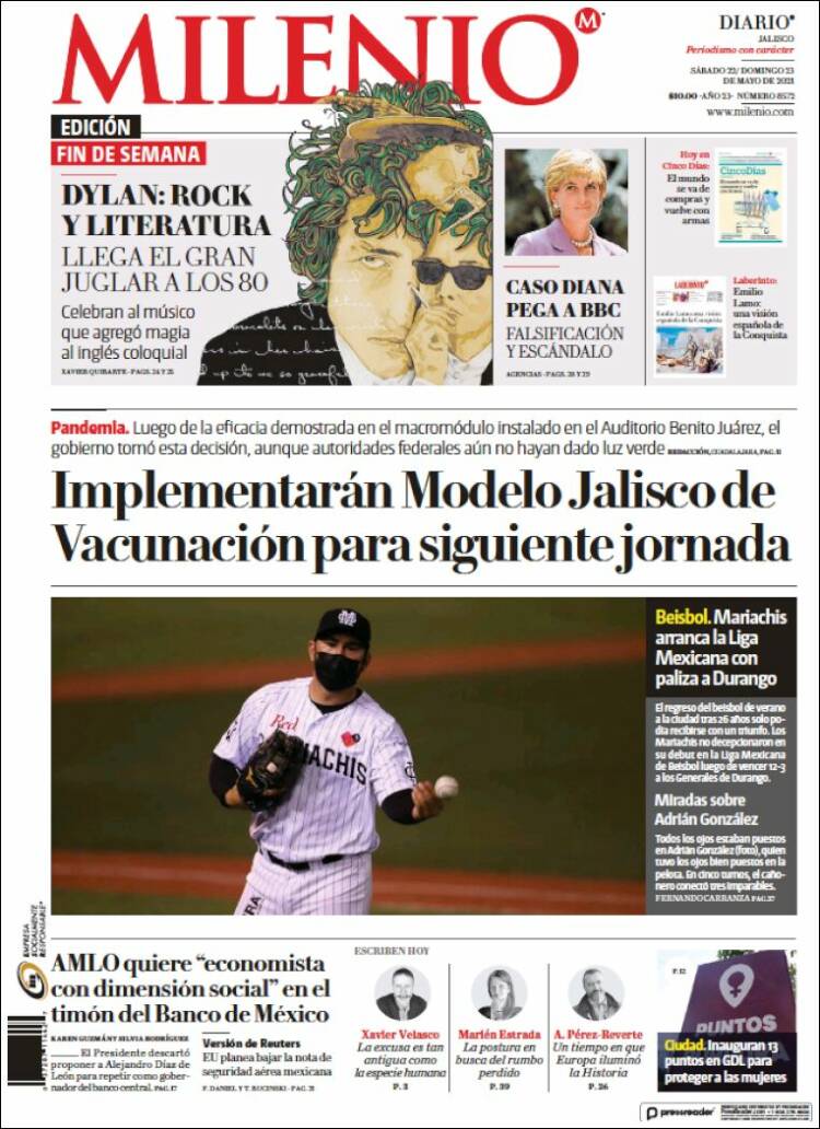 Portada de Milenio - Jalisco (México)