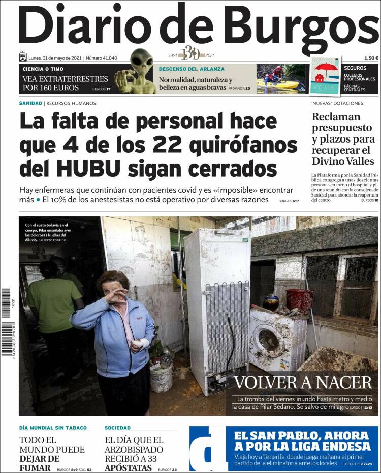 Portada de Diario de Burgos (Spain)