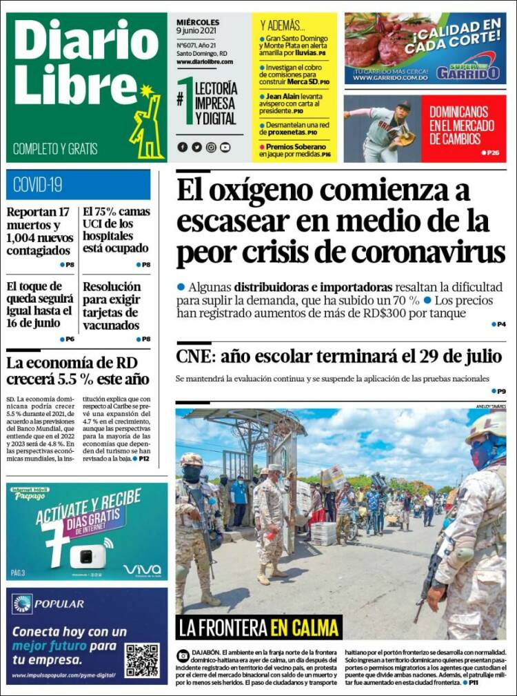 Portada de Diario Libre (R. Dominicaine)