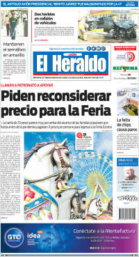 Portada de El Heraldo de León (Mexique)