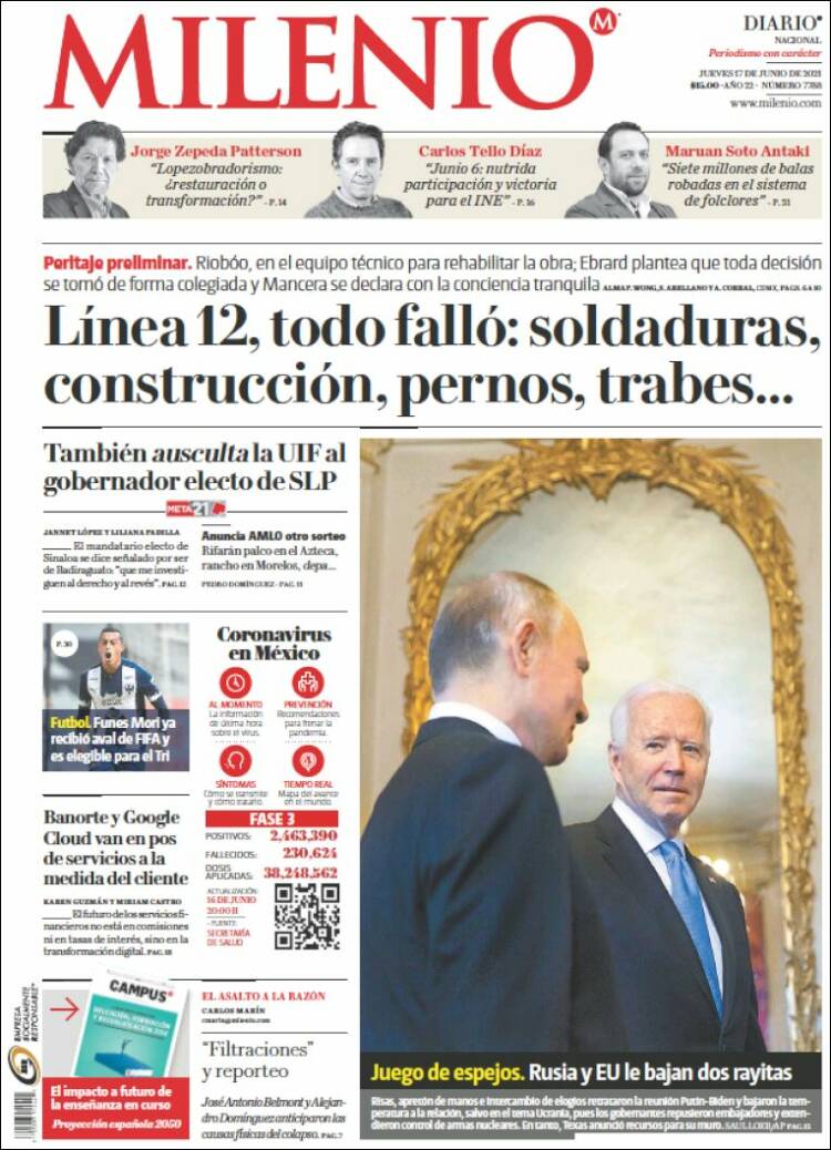 Portada de Milenio (México)