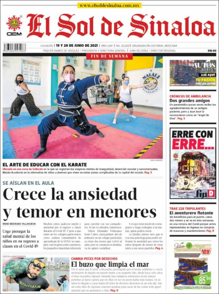 Portada de El Sol de Sinaloa (México)