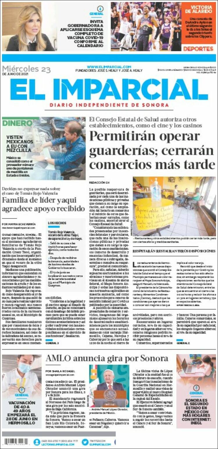 Portada de El Imparcial (México)