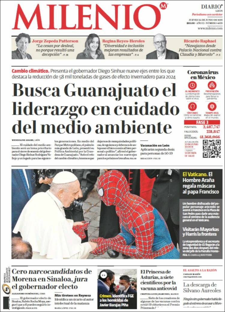 Portada de Milenio de León (México)