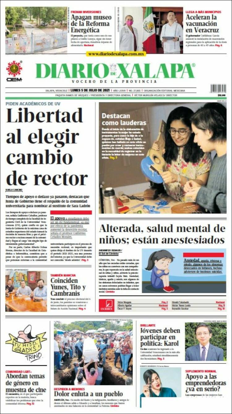 Portada de Diario de Xalapa (México)