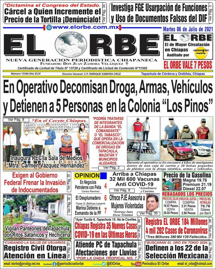 Portada de El Orbe (México)