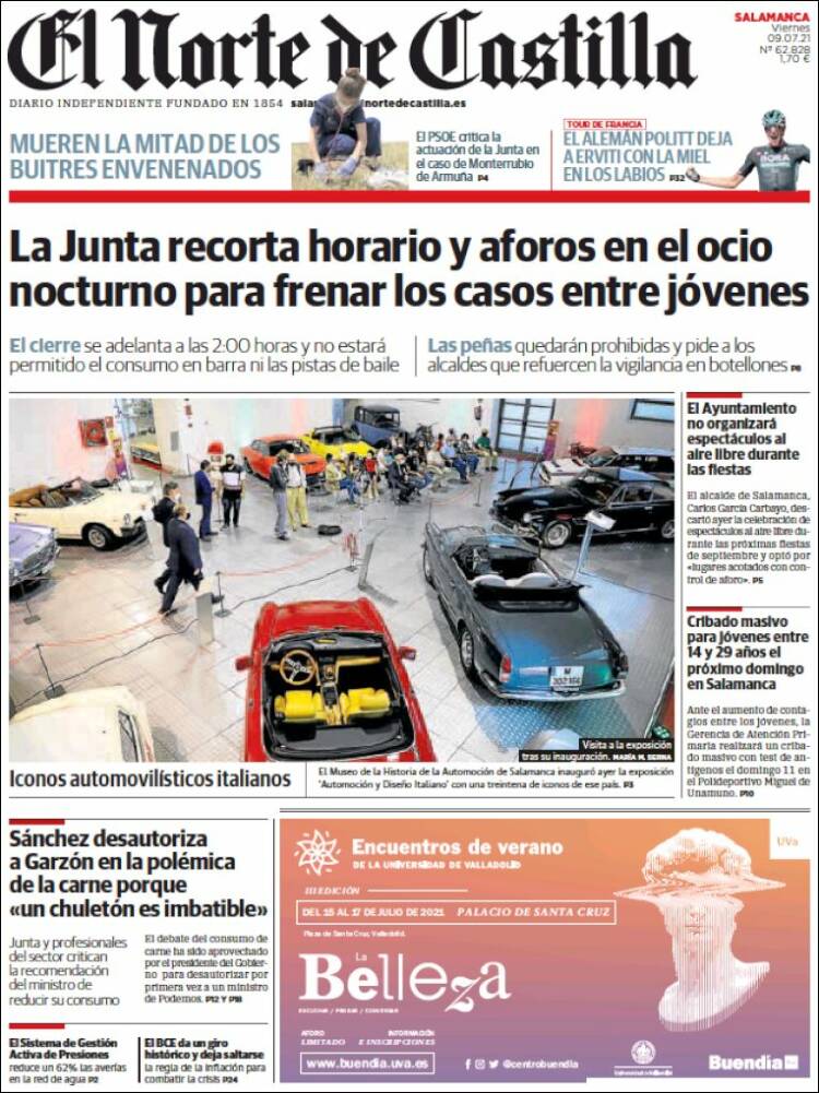 Portada de Norte de Castilla - Salamanca (España)