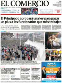 Portada de El Comercio - Gijón (España)