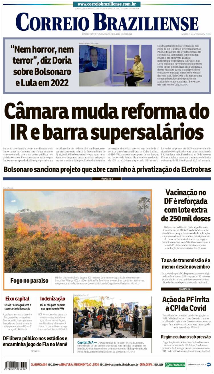 Portada de Correio Braziliense (Brasil)