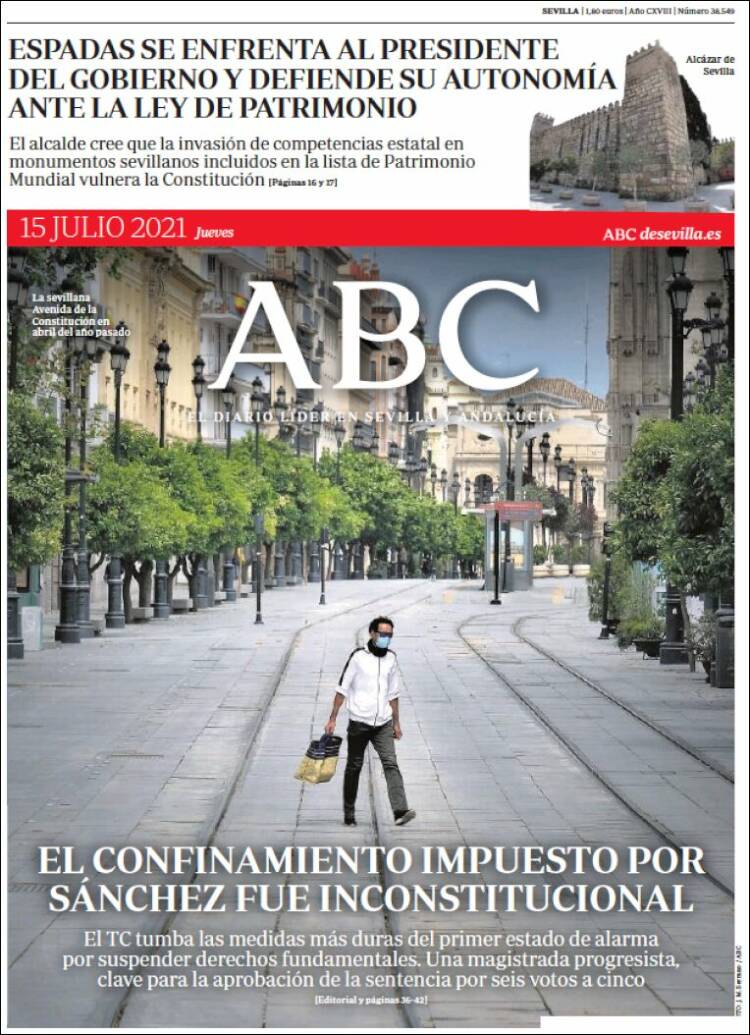 Portada de ABC - Sevilla (España)