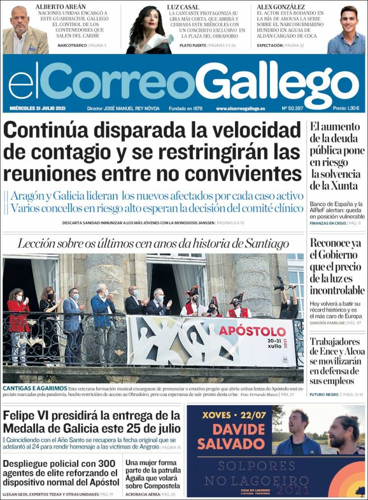 Portada de El Correo Gallego (España)