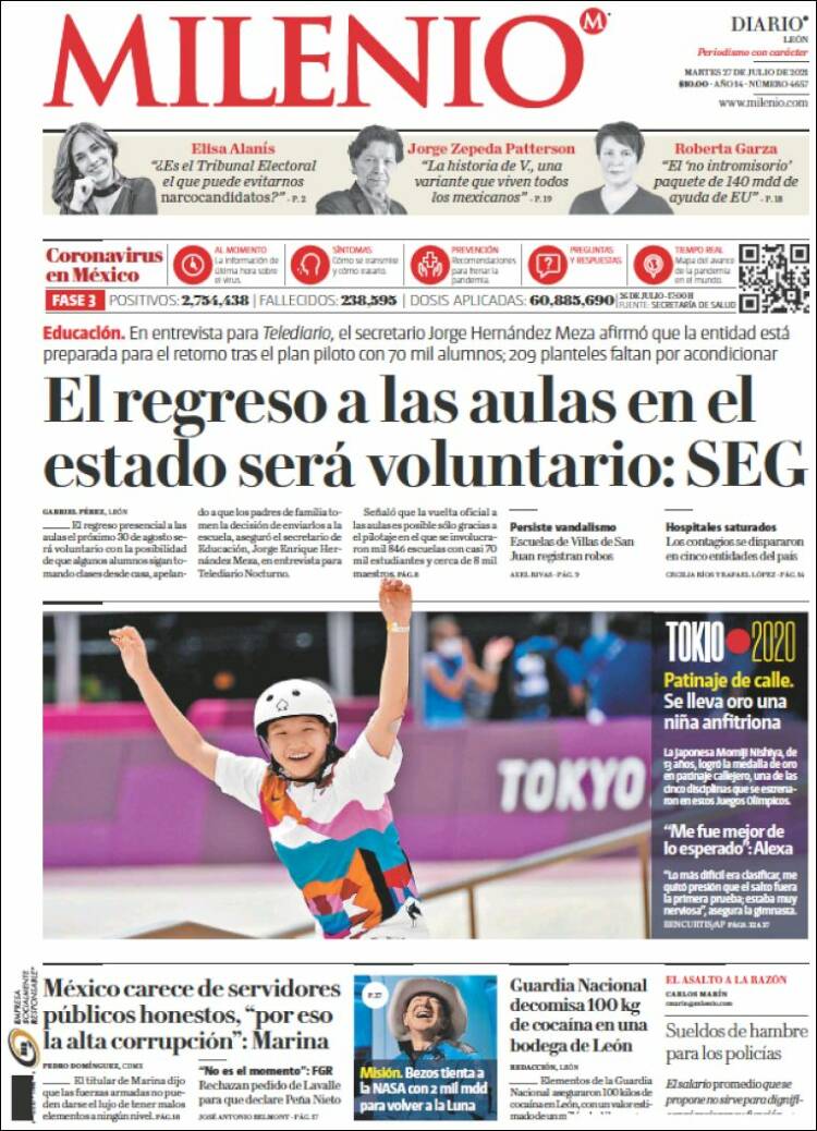 Portada de Milenio de León (México)