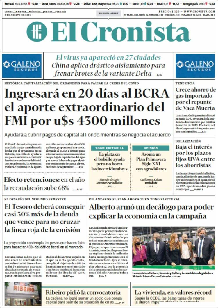 Portada de El Cronista Comercial (Argentina)