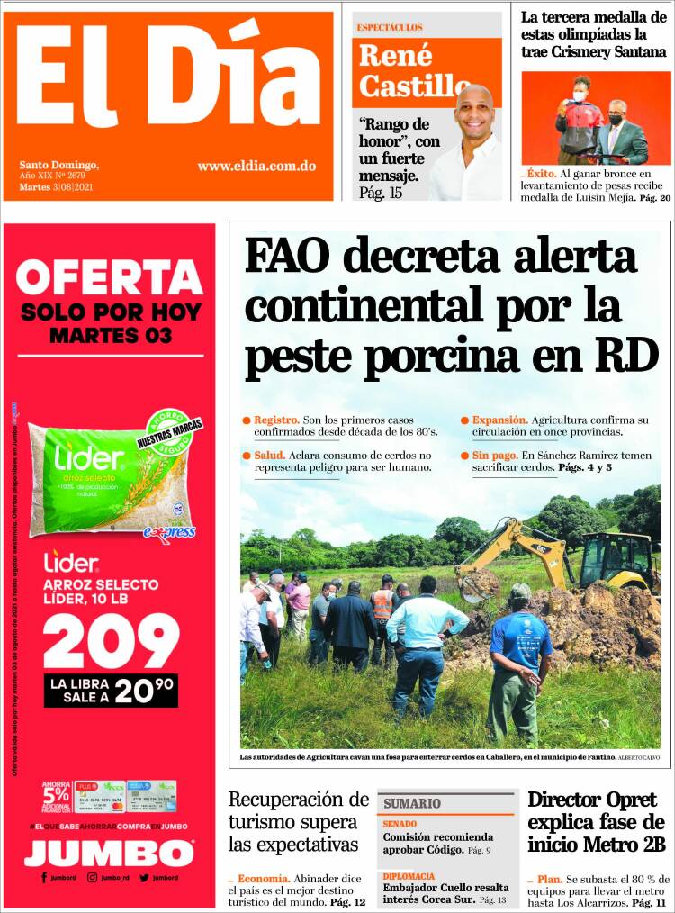 Portada de El Día (R. Dominicana)