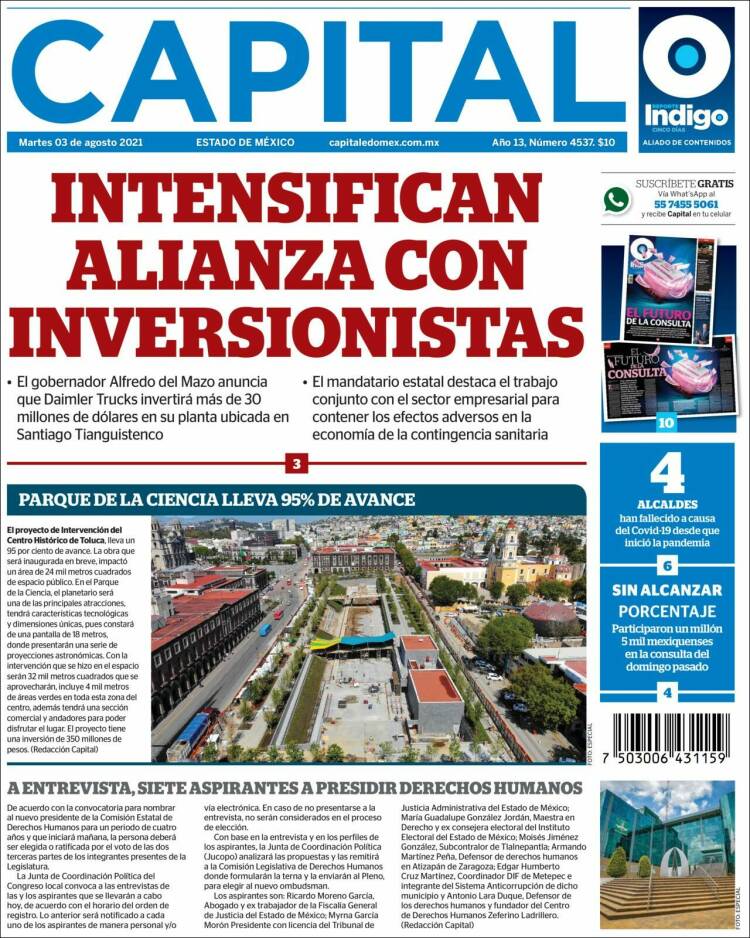 Portada de Capital México (México)