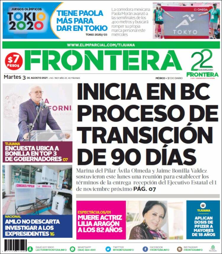 Portada de Frontera (México)