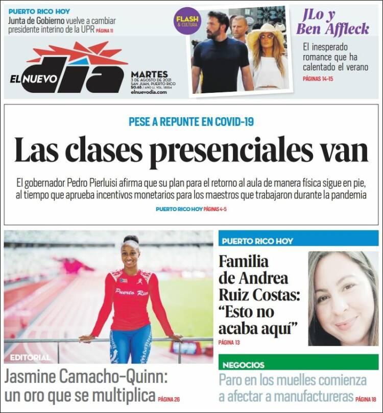 Portada de El Nuevo Día (Puerto Rico)