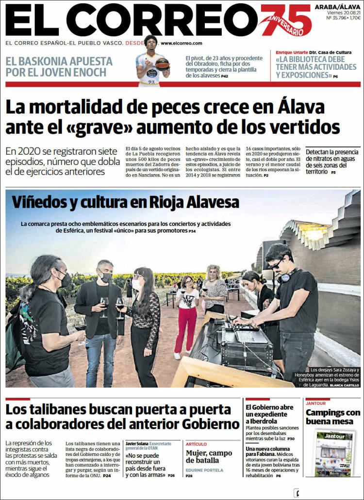 Portada de El Correo - Álava (España)