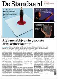 Portada de De Standaard (Bélgica)