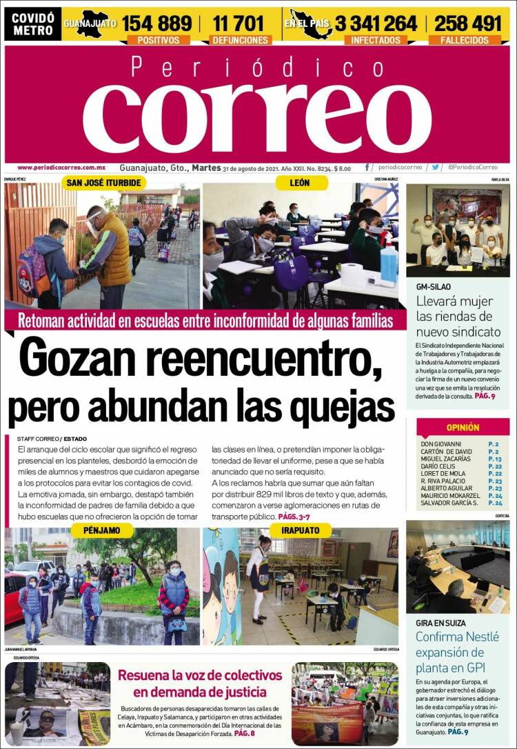 Portada de Correo - El diario del Estado de Guanajuato (México)