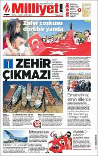 Portada de Milliyet (Turquía)