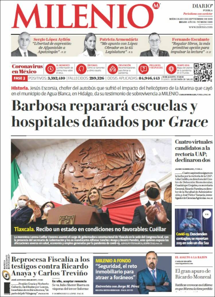 Portada de Milenio de Puebla (México)
