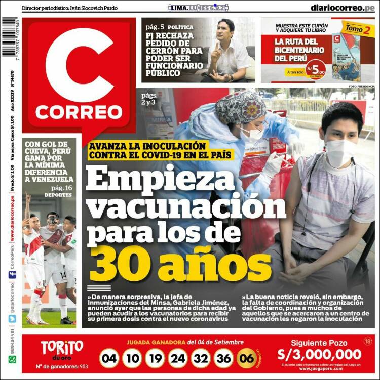 Portada de Diario Correo (Perú)