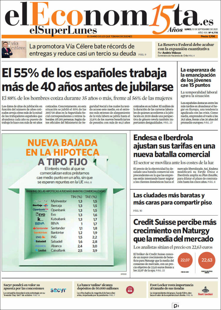 Portada de El Economista (Spain)