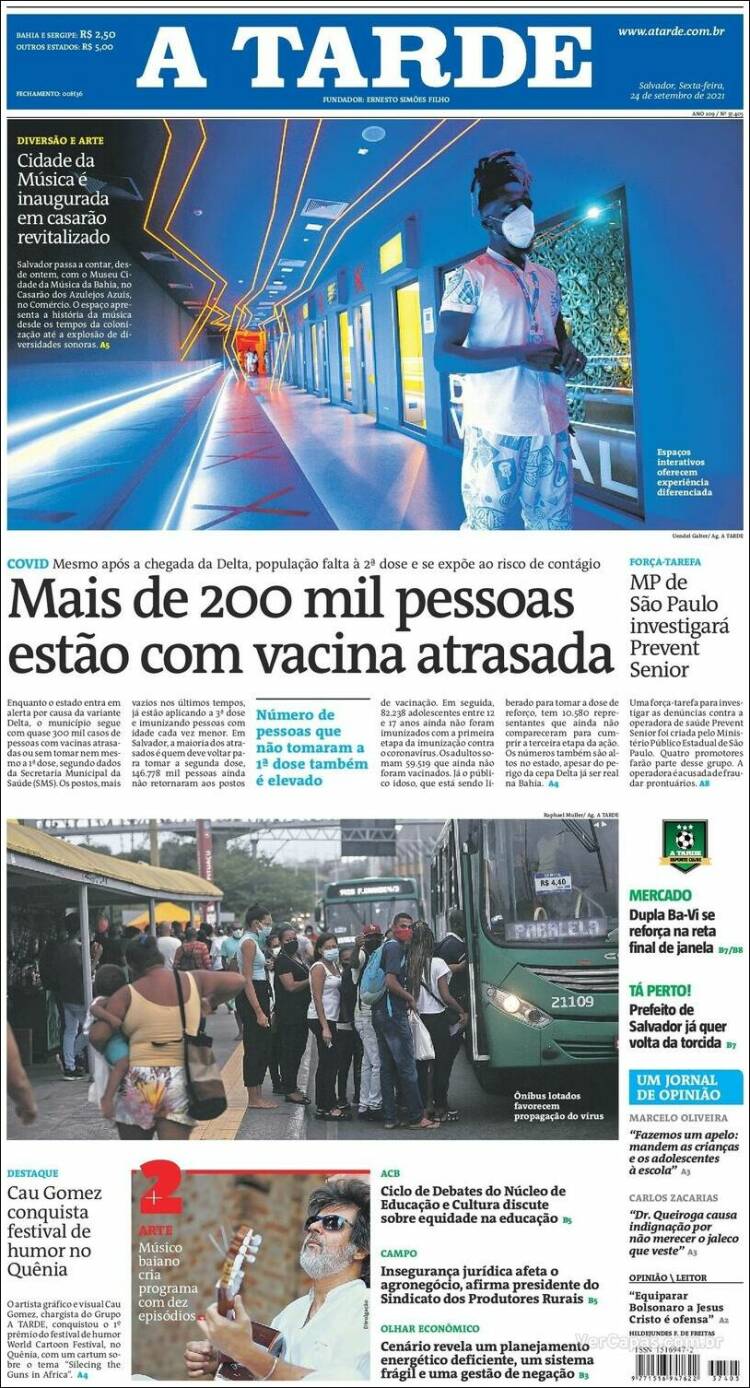 Portada de Diário A Tarde (Brasil)
