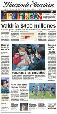 Portada de Diario de Yucatán (Mexique)