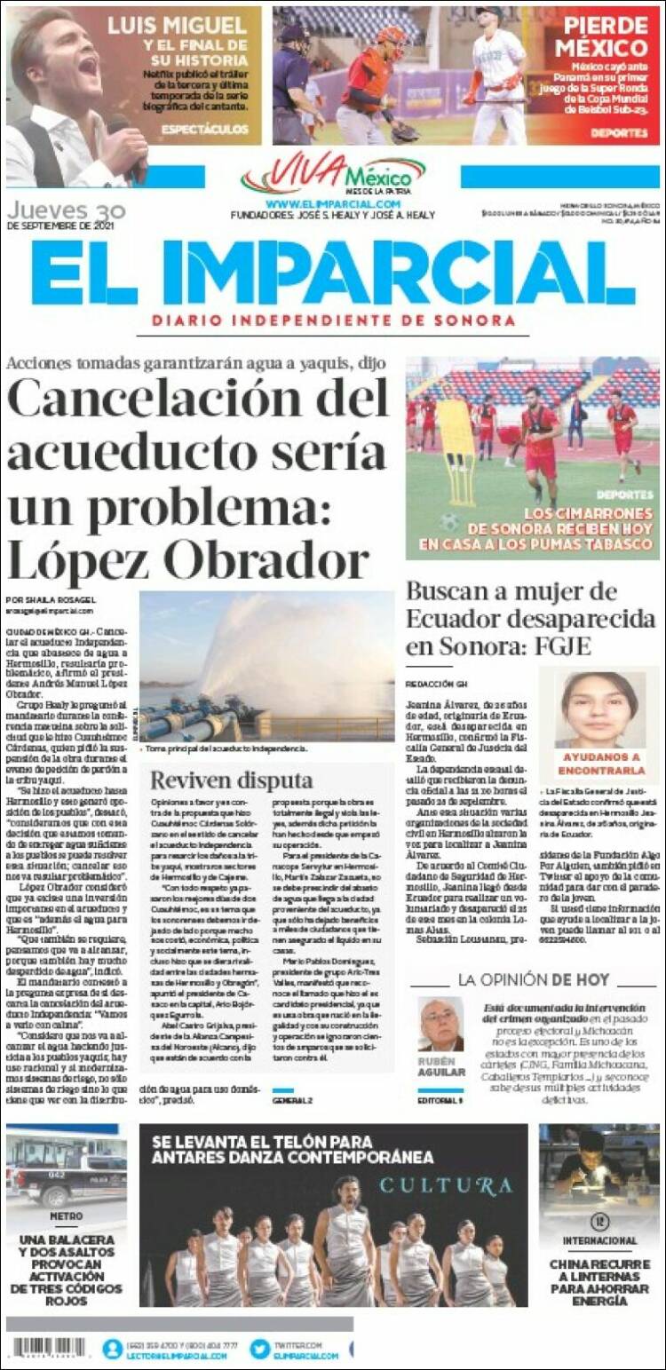 Portada de El Imparcial (México)