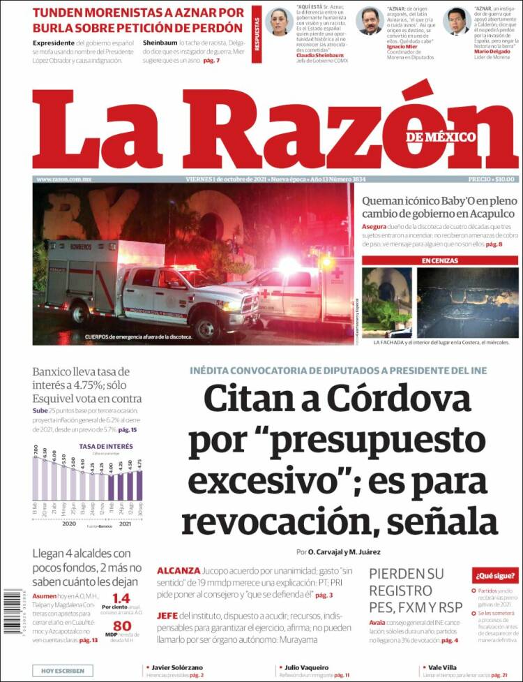 Portada de La Razón (México)