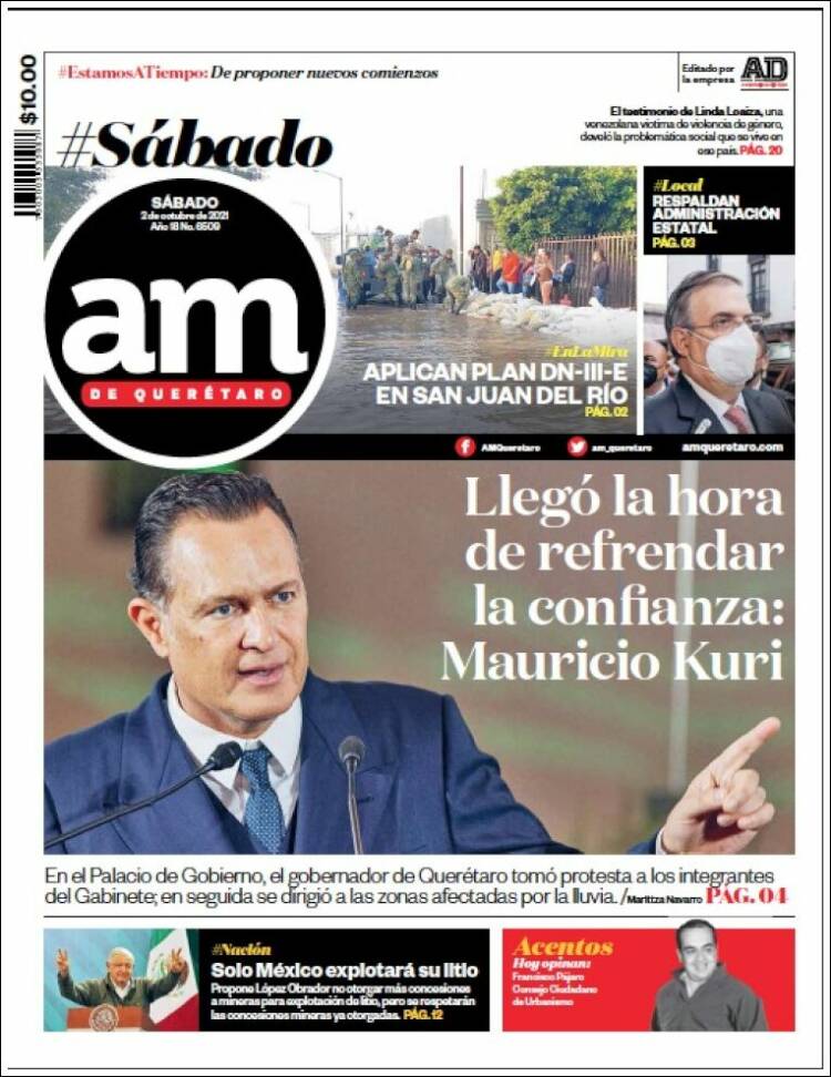 Portada de A.M. Querétaro (México)