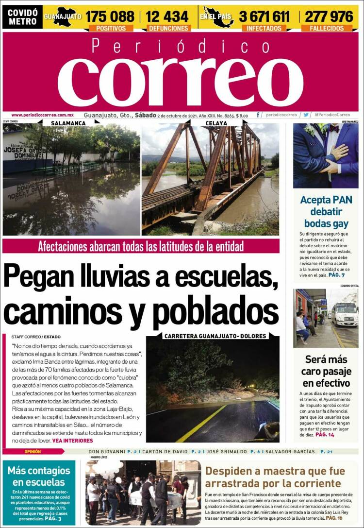 Portada de Correo - El diario del Estado de Guanajuato (México)