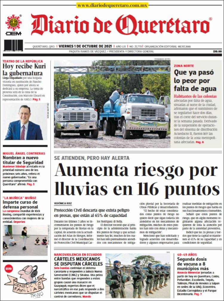 Portada de Diario de Querétaro (México)
