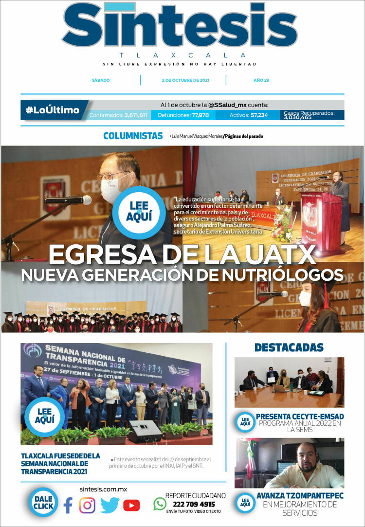 Portada de Síntesis de Tlaxcala (México)