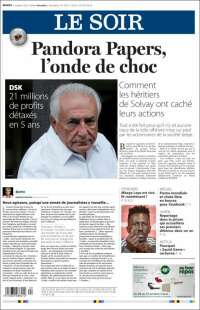 Portada de Le Soir (Bélgica)