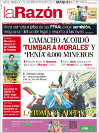 Portada de La Razón (Bolivia)