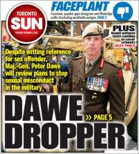 Portada de The Toronto Sun (Canadá)