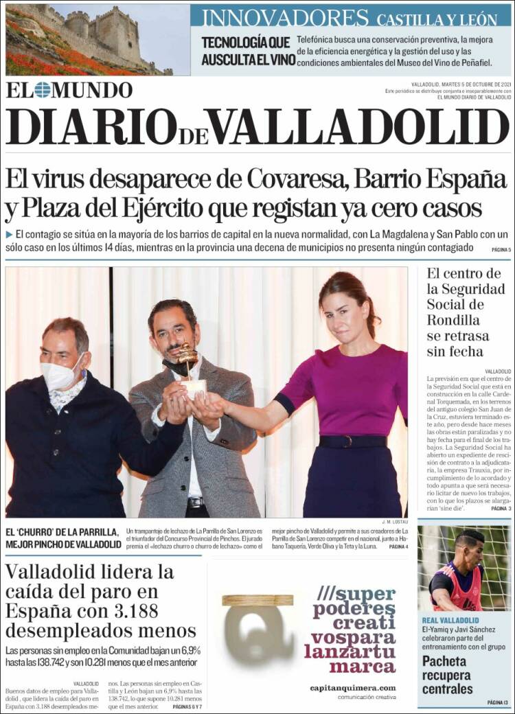 Portada de Diario de Valladolid (Espagne)