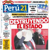 Portada de Perú 21 (Pérou)