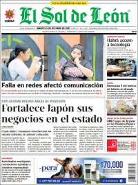 Portada de El Sol de León (México)