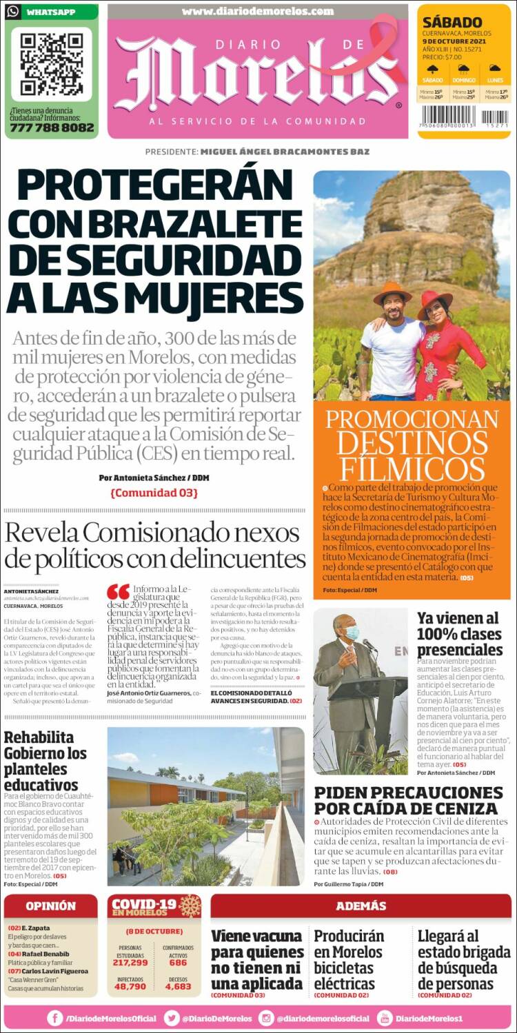 Portada de Diario de Morelos (México)