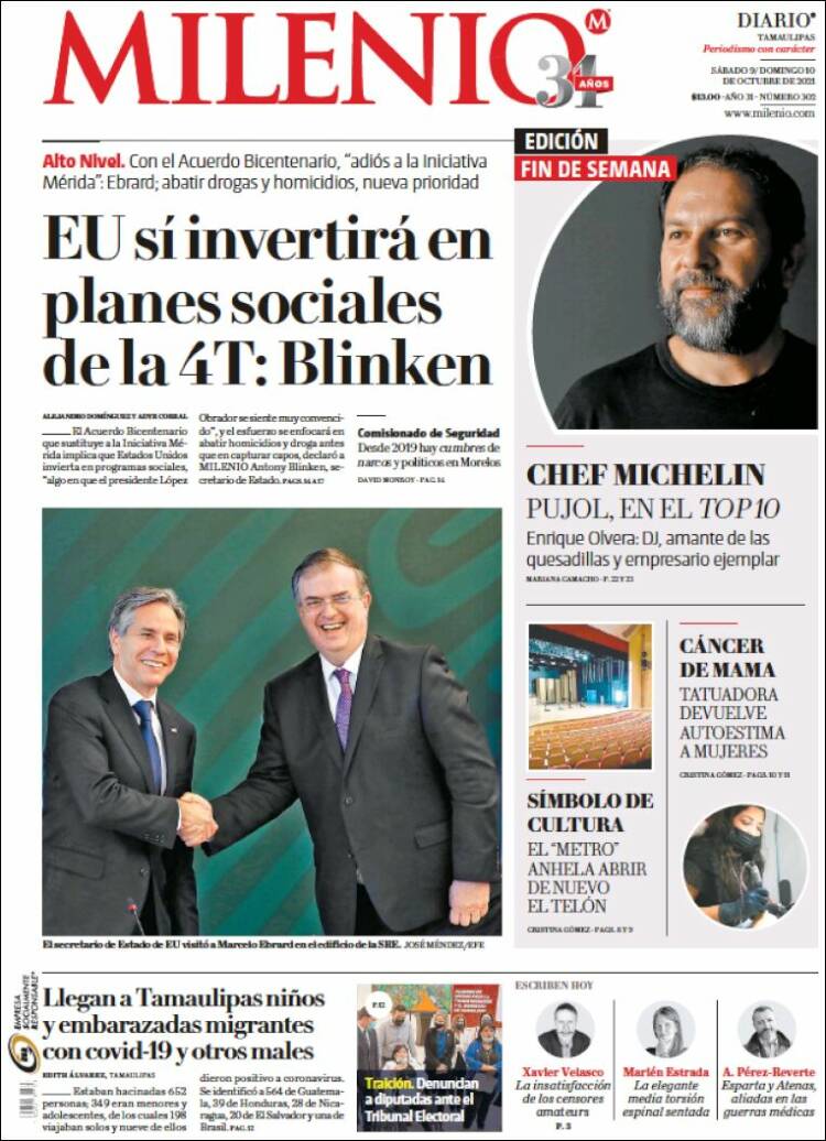 Portada de Milenio - Tamaulipas (México)