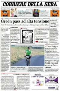Portada de Corriere della Sera (Italia)